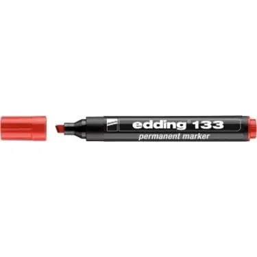 EDDİNG 133 KIRMIZI PERMANENT KALEM KESİK UÇ (Best)