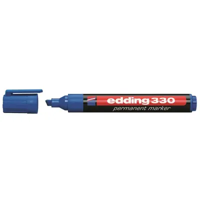 EDDİNG 330 MAVİ PERMANENT KESİK UÇ MARKER KALEM (Best)