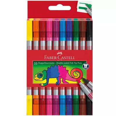 FABER 10 RENK ÇİFT TARAFLI KEÇELİ KALEM 151110 (Best)
