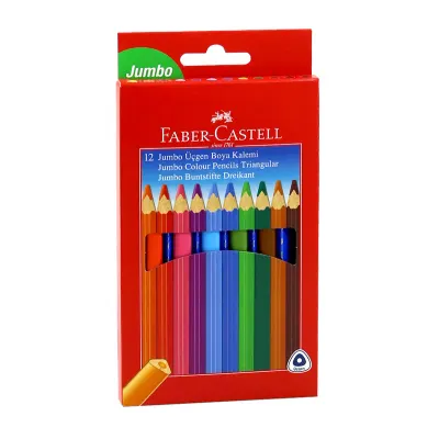 FABER 12 RENK JUMBO ÜÇGEN TAM BOY KURU BOYA 116615 (Best)
