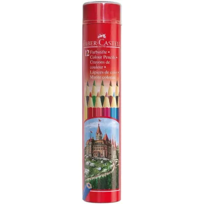 FABER 12 RENK METAL TÜP KURU BOYA KALEMİ 116512 (Best)