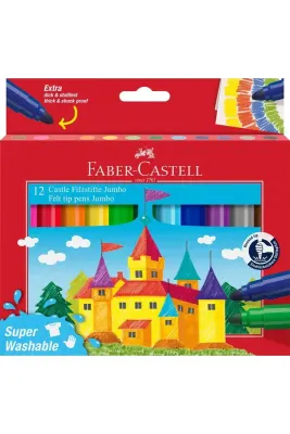 FABER JUMBO KEÇELİ KALEM 12 Lİ SUPERWASHABLE 154311 (Best)
