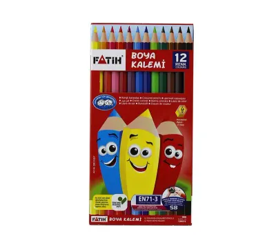 FATİH 12 RENK KURU BOYA 1/1 TAM BOY 33112 (Best)