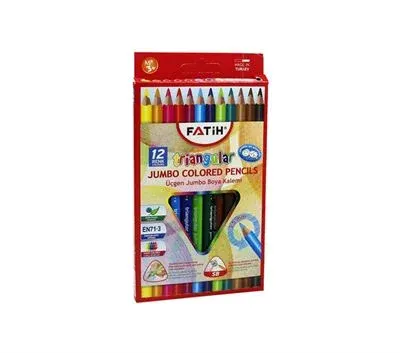 FATİH 12 RENK ÜÇGEN JUMBO KURU BOYA 33490 (Best)