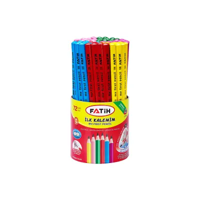 FATİH JUMBO İLK KALEMİM 72 Lİ KUTU KURŞUN KALEM RENKLİ GÖVDE 12042 (Best)