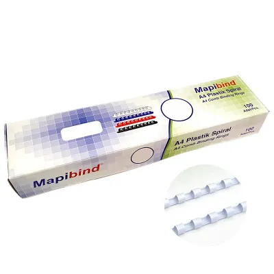 MAPİBİND 6 mm BEYAZ SPİRAL 100 LÜ 2010600 (Best)