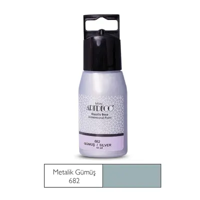 ARTDECO Y-040C-682 BOYUTLU BOYA 60 ml GÜMÜŞ (Best)