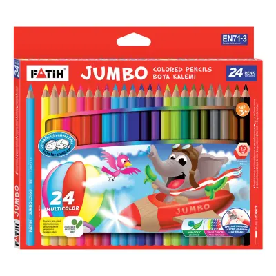 FATİH 24 RENK JUMBO TAM BOY KURU BOYA 33434 (Best)