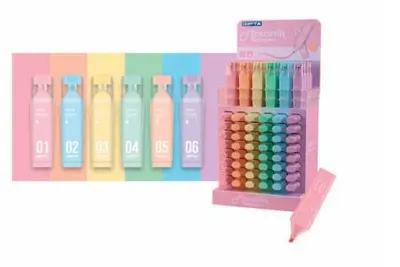 GIPTA PASTEL FOSFORLU KALEM 180 Lİ STAND F1566 (Best)