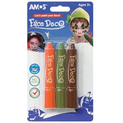 AMOS YÜZ BOYASI 3 LÜ BLİSTER FD5B3B (Best)