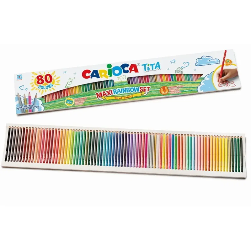CARIOCA TITA 80 RENK KURU BOYA GÖKKUŞAĞI SET 42890 (Best)
