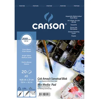 CANSON FINEFACE A5 20 YAPRAK RESİM DEFTERİ 200 GR 20020A5US (Best)