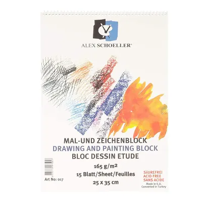 ALEX SCHOELLER 25x35 SPİRALLİ RESİM DEFTERİ 165 gr ALX-017 (Best)