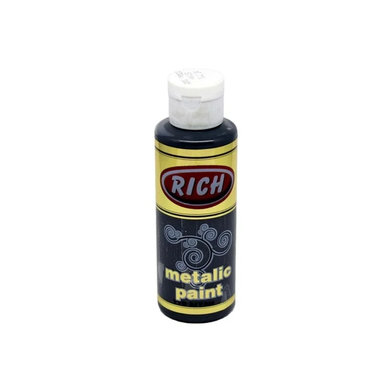 RICH 0770 METALİK AKRİLİK BOYA 03985 SİYAH 120 cc