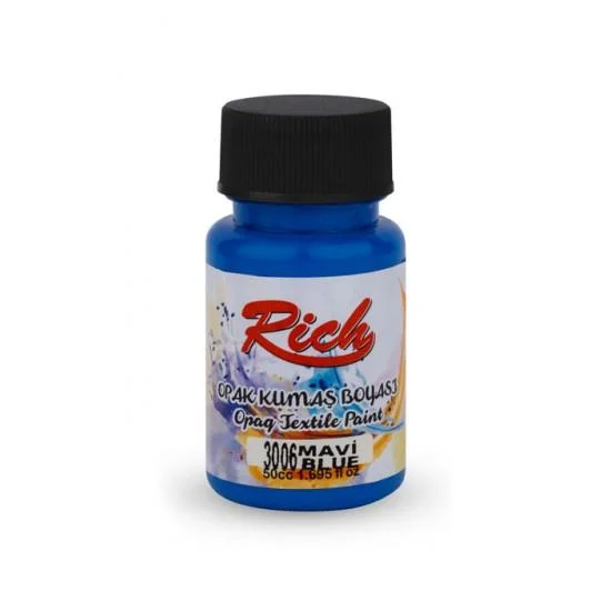 RICH AKRİLİK KUMAŞ BOYASI 01543 MAVİ 50 cc.