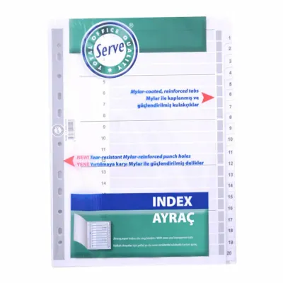 SERVE 1-20 KARTON A4 RAKAMLI AYRAÇ 5326 (Best)