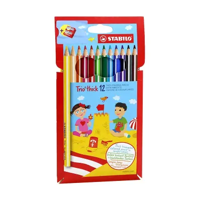 STABILO 203/2-12 TRIO THICK 12 Lİ K.BOYA+KALEMTRAŞ (Best)