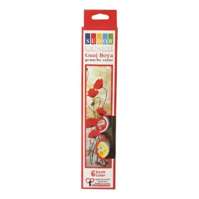 SÜDOR 6 RENK GUAJ BOYA ŞİŞE 15 ml SD521 (Best)
