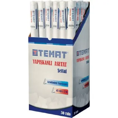 TEMAT 45x10 mt YAPIŞKANLI ASETAT RULO 11593 (Best)