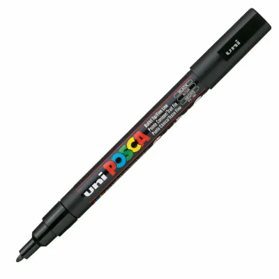 UNİ-BALL PC-3M POSCA SU BAZLI MARKER SİYAH 0.9 (Best)