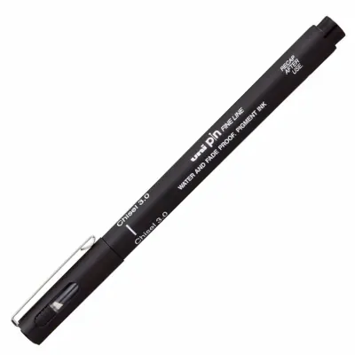 UNİ-BALL PIN CS3-200 SİYAH CS3 FINE LINE KESİK UÇ KALEM 3.0 (Best)