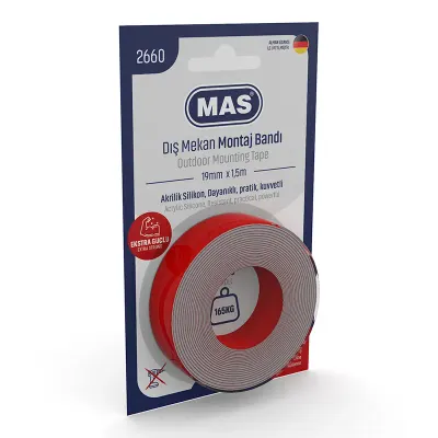 MAS 2660 19 mmX1,5 mt EXTRA GÜÇLÜ DIŞ MEKAN MONTAJ BANDI (Best)
