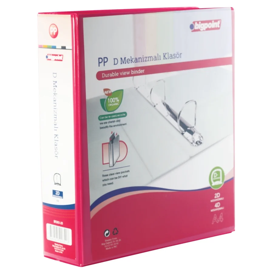 Bigpoint 2D Mekanizmalı Klasör 7 cm Açık Kırmızı