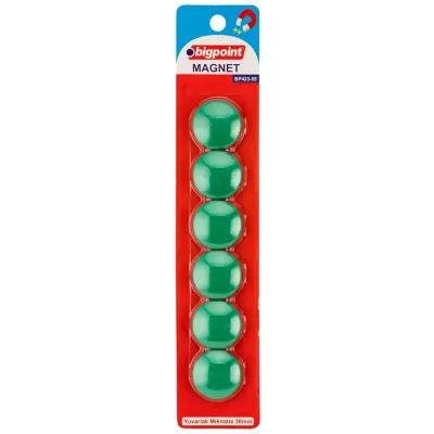 Bigpoint Magnet 30mm (Mıknatıs) Yeşil 6'lı Blister