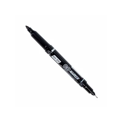 AIHAO 319 ÇİFT UÇLU SİYAH PERMANENT KALEM