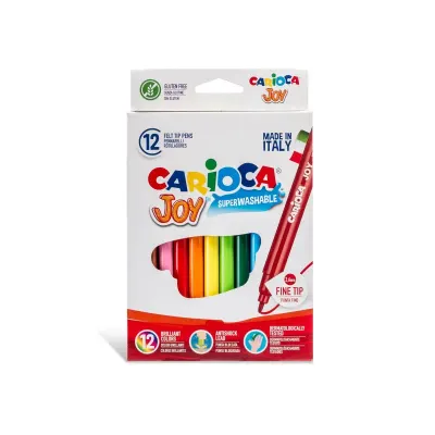 CARIOCA JOY 12 RENK YIKANABİLİR KEÇELİ KALEM 40614 (Best)