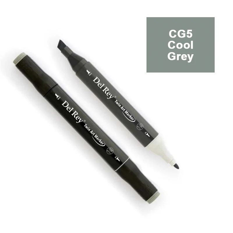 DEL REY TWIN MARKER CG5 COOL GREY ÇİFT UÇLU GRAFİK KALEMİ MN-DRCG5