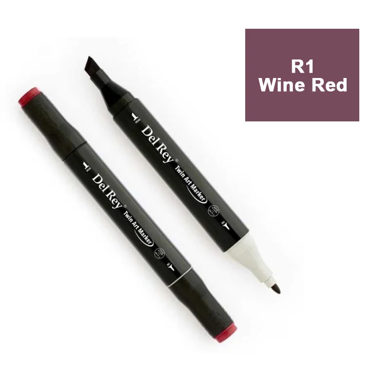 DEL REY TWIN MARKER R1 WINE RED ÇİFT UÇLU GRAFİK KALEMİ MN-DR001