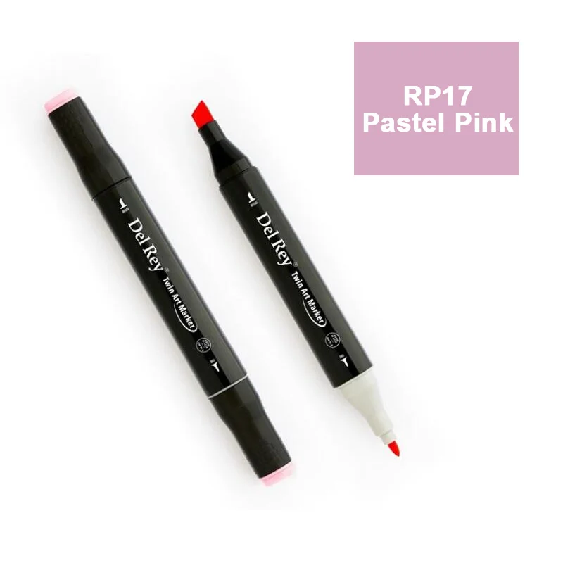 DEL REY TWIN MARKER RP17 PASTEL PİNK ÇİFT UÇLU GRAFİK KALEMİ MN-DR017