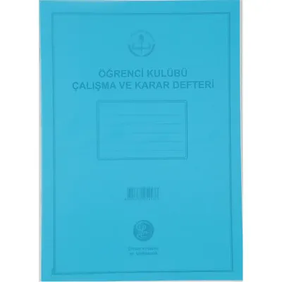 DİLMAN ÖĞRENCİ KULÜP ÇALIŞMA VE KARAR DEFTERİ PLS KAPAK