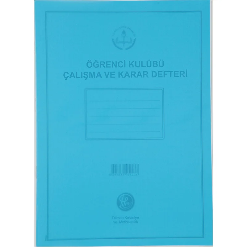 DİLMAN ÖĞRENCİ KULÜP ÇALIŞMA VE KARAR DEFTERİ PLS KAPAK