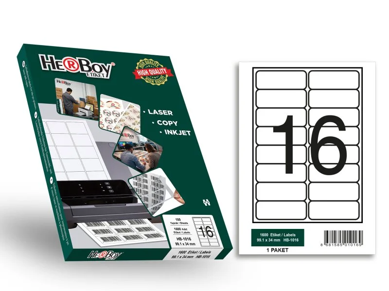 HB-1016 99.1 x 34 mm LASER ETİKET 100 AD.