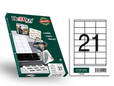 HB-1121 70 x 38 mm LASER ETİKET 100 AD.