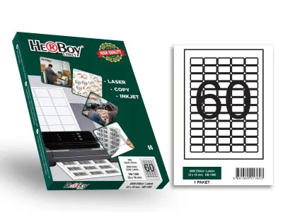 HB-1360 33 x 19 mm LASER ETİKET 100 AD.