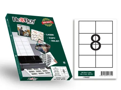HB-1374 105 x 74 mm LASER ETİKET 100 AD.