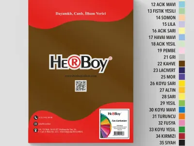 HERBOY FON KARTONU 25X35 NO:22 KAHVE 100 AD.
