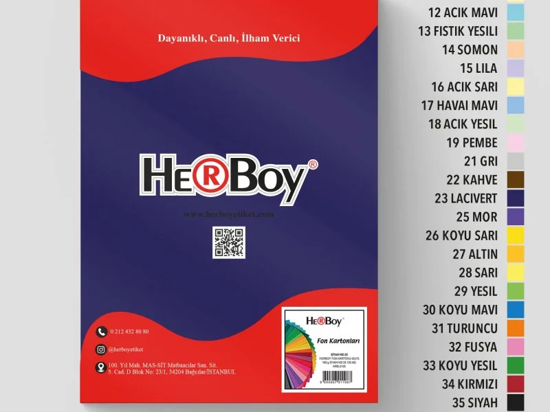 HERBOY FON KARTONU 25X35 NO:23 LACİVERT 100 AD.