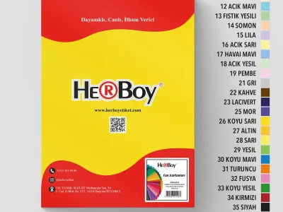 HERBOY FON KARTONU 25X35 NO:26 KOYU SARI 100 AD.