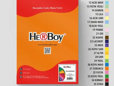 HERBOY FON KARTONU 25X35 NO:31 TURUNCU 100 AD.