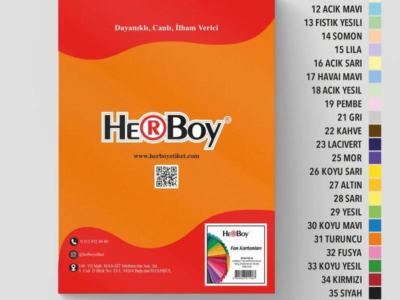 HERBOY FON KARTONU 25X35 NO:31 TURUNCU 100 AD.