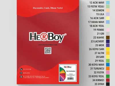 HERBOY FON KARTONU 25X35 NO:34 KIRMIZI 100 AD.