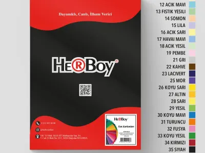 HERBOY FON KARTONU 25X35 NO:35 SİYAH 100 AD.