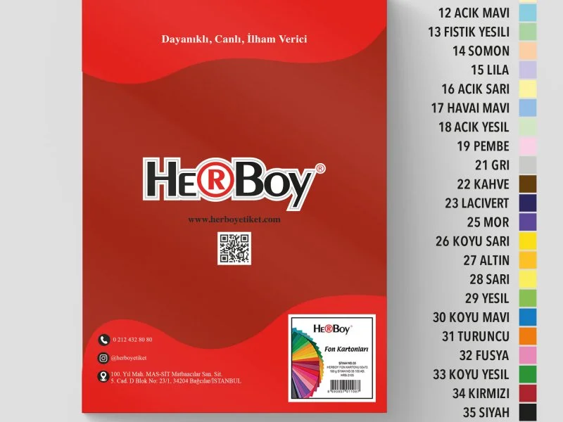 HERBOY FON KARTONU 25X35 NO:36 BORDO 100 AD.