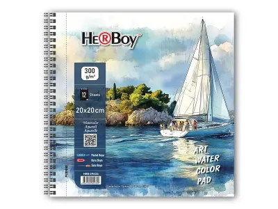 20X20 300 g 12 Lİ SPİRALLİ ART SULU BOYA DEFTERİ