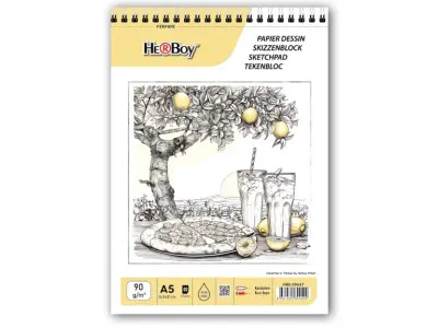 HERBOY SPİRALLİ ESKİZ BLOK 90g A5 60 YPR. DİK