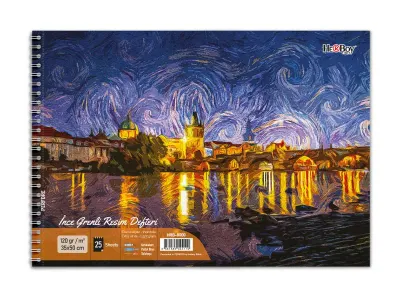 ŞEFFAF PP KAPAK RESİM DEFTERİ 120 gr 35x50cm 25 YP